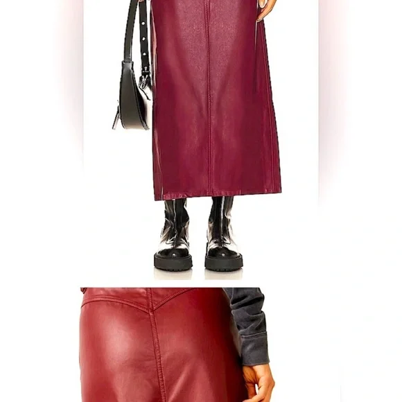 Free People City Slicker Maxi Skirt Red Jasper 12 New - Picture 3 of 3